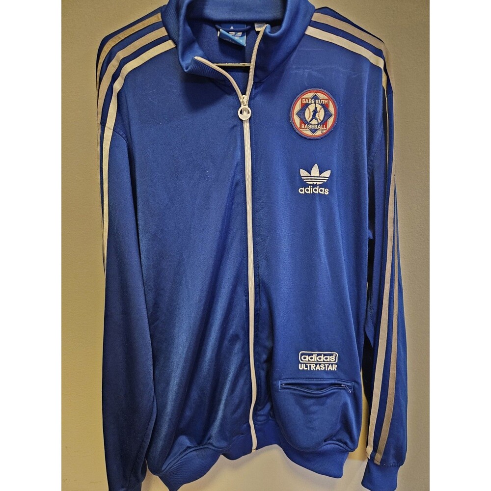 Adidas Originals Ultrastar Babe Ruth Baseball Track Jacket Blue Men’s L Trefoil
